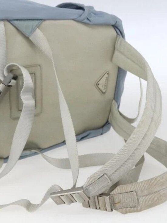 PRADA Backpack Nylon Light Blue Silver Auth 165621 main image 13